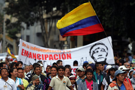 Una protesta indígena en Colombia. | Efe