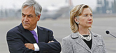 El presidente Piñera junto a la Secretaria de Estado Clinton. | ELMUNDO.es