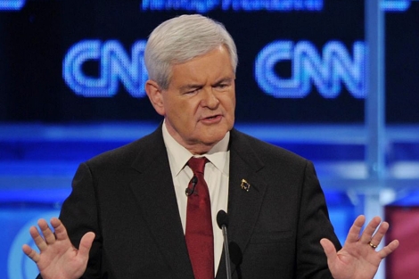 Newt Gingrich durante el último debate presidencial del Partido Republicano. | AFP