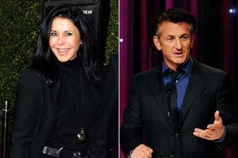 Los actores María Conchita Alonso y Sean Penn.