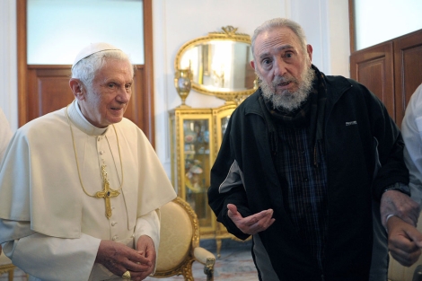 Fidel Castro, en su última aparición pública con motivo de la visita del Papa. | Afp