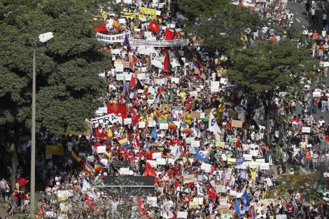 Imagen de los manifestantes de Belo Horizonte. | Reuters