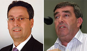 El alcalde de Sanse, Jose Luis Fern�ndez Merino (izq.) y el secretario de organizaci�n del PSOE, Saturnino Ure�a. (Foto: elmundo.es)