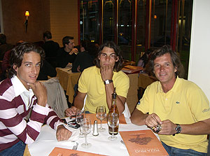 Rafa junto a Feliciano López y Francis Roig.