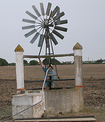 Réplica de los molinos que se construirán en el Sáhara. Réplica de los molinos que se construirán en el Sáhara.