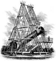El mayor telescopio construido por Herschel en Slough.