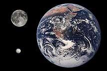 Ceres comparado con la Luna y la Tierra. | NASA