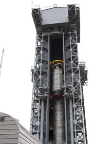 El SMOS en la plataforma de lanzamiento rusa. |ESA