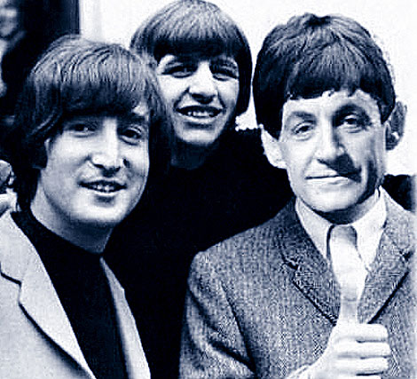 Sarkozy, con Ringo Starr y Nicalas Sarkozy.