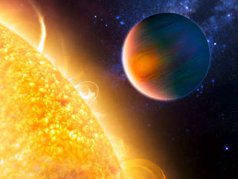 Imagen artística del planeta HD189733b con su estrella. | NASA