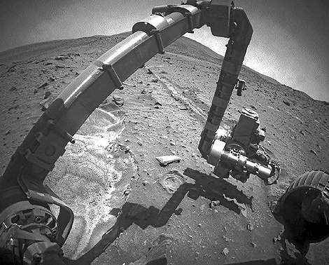 La sonda 'Spirit' quedó atrapada junto a un cráter en abril. | NASA