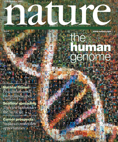 Portada de la revista 'Nature' anunciando la secuenciación del genoma humano. | Nature