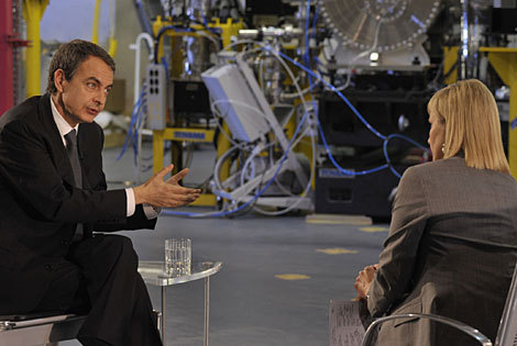 Zapataero, durante la entrevista. | TVC