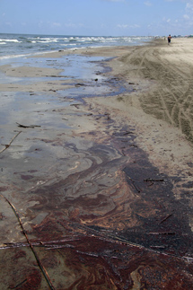 Una playa en Luisiana afectada. | AFP