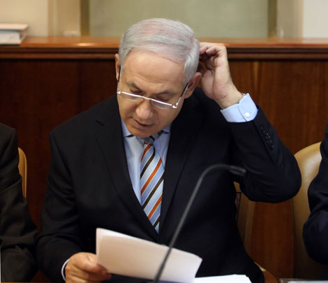 El presidente israelí durante la reunión de su gabinete. | Ap