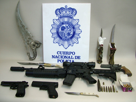 Las armas incautadas.| Efe
