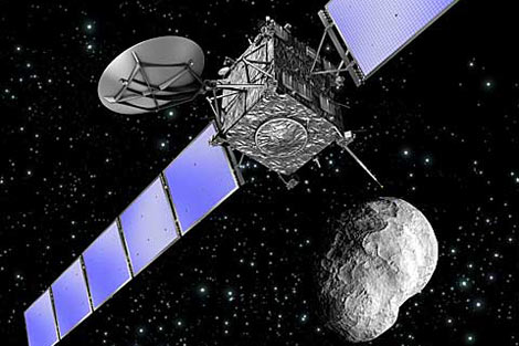 En 2008, la nave Rosetta pasó muy cerca del asteroide Steins. | ESA