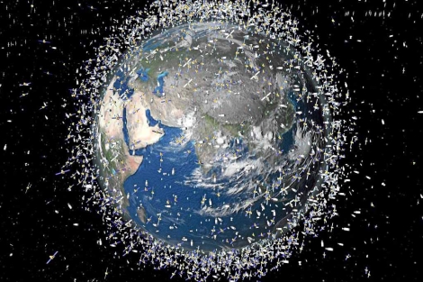 Recreación de la basura espacial. | ESA