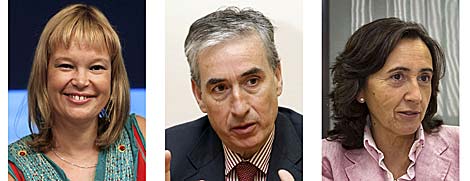 Leire Pajín (Sanidad), Ramón Jáuregui (Presidencia) y Rosa Aguilar (Medio Ambiente). | Efe Leire Pajín (Sanidad), Ramón Jáuregui (Presidencia) y Rosa Aguilar (Medio Ambiente). | Efe