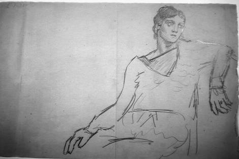 Dibujo 'Olga Accoudee' (Olga acodada) de Picasso. | AP Dibujo 'Olga Accoudee' (Olga acodada) de Picasso. | AP