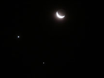 Conjunción de Venus y Júpiter con la Luna, 1/12/2008 | C. Pires y A. de Souza