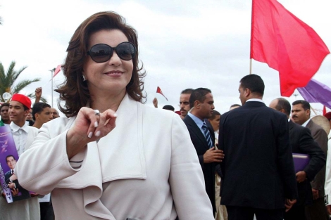 Leila Ben Ali durante un discurso de su marido en Túnez. | Efe