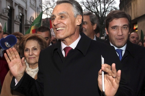 Aníbal Cavaco Silva, durante un acto electoral en Viseu. | Efe