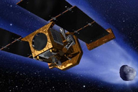 Recreación de la nave espacial y del cometa Tempel 1. | NASA