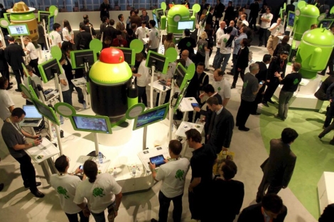 Aspecto del stand de Android. | Efe.