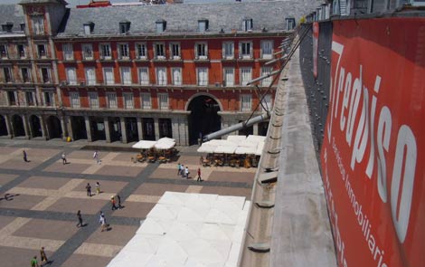 Vista de la plaza desde la vivienda del nº 11 de la c/ Zaragoza