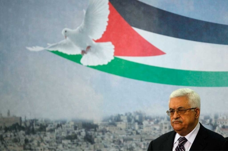 El presidente palestino, Abu Mazen, durante una conferencia en Ramallah. | Ap