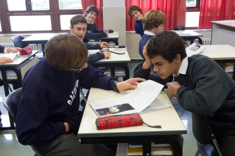 Escolares en clase en Bilbao.| Mitxi