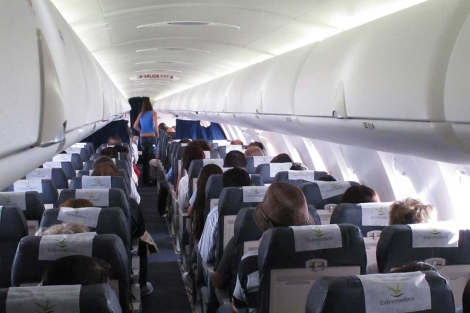 Imagen interior del avión CRJ-1000. | M. R.