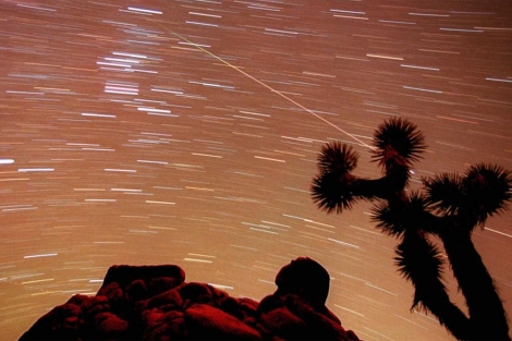 Lluvia de 'estrellas' captada desde el parque nacional Joshua Tree.| AP
