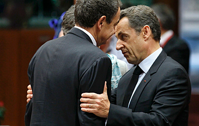 Zapatero y Sarkozy, esta tarde en Bruselas. | Reuters