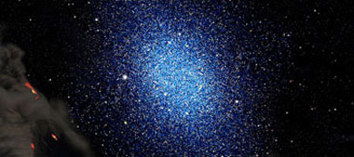 Recreación de una galaxia enana vista desde un exoplaneta. | D. A. Aguilar