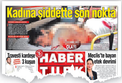 Portada difuminada del periódico 'Habertürk'.