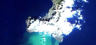 Imagen de satélite del efecto las erupciones en El Hierro.