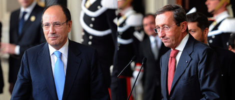 Schifani y Fini, tras reunirse con Giorgio Napolitano. | Efe Schifani y Fini, tras reunirse con Giorgio Napolitano. | Efe