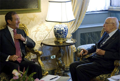 Napolitano, reunido con el presidente del Parlamento, Gianfranco Fini. | Efe