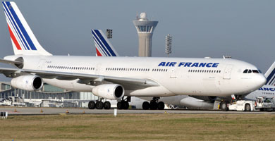 Imagen de un A340 de Air France, en el aeropuerto parisino de Roissy. | Afp