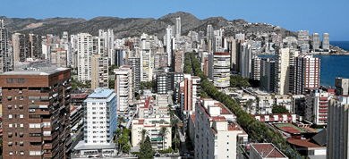 Panor�mica del 'Skyline' de Benidorm. | Leslie Hevesi