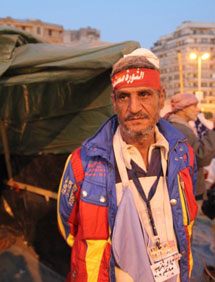 Mohamed, establecido en Tahrir desde hace tres meses. | F.C.