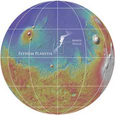 Localización del sistema de canales Marte Vallis. | NASA