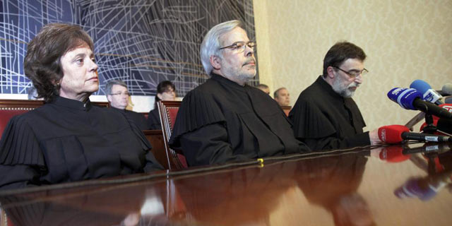 Jueces del Tribunal Constitucional luso durante el anuncio de su resolución. | Efe