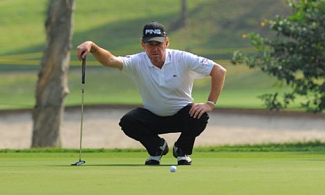 Miguel Ángel Jiménez, durante el torneo de Hong Kong. | Afp