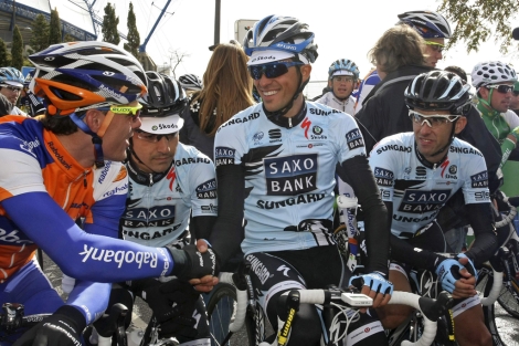 Contador, a la salida en Portugal (Foto: Reuters). Contador, a la salida en Portugal (Foto: Reuters).