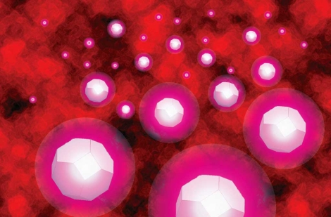 Recreación de nanodiamantes en la sangre acoplados a fármacos. | Foto: 'Science T. M.'