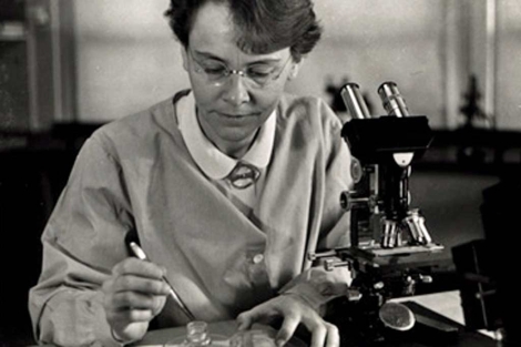 Barbara McClintock en su laboratorio en una imagen de 1947 | NIH