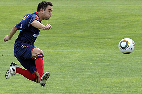 Xavi, durante un entrenamiento. | Afp